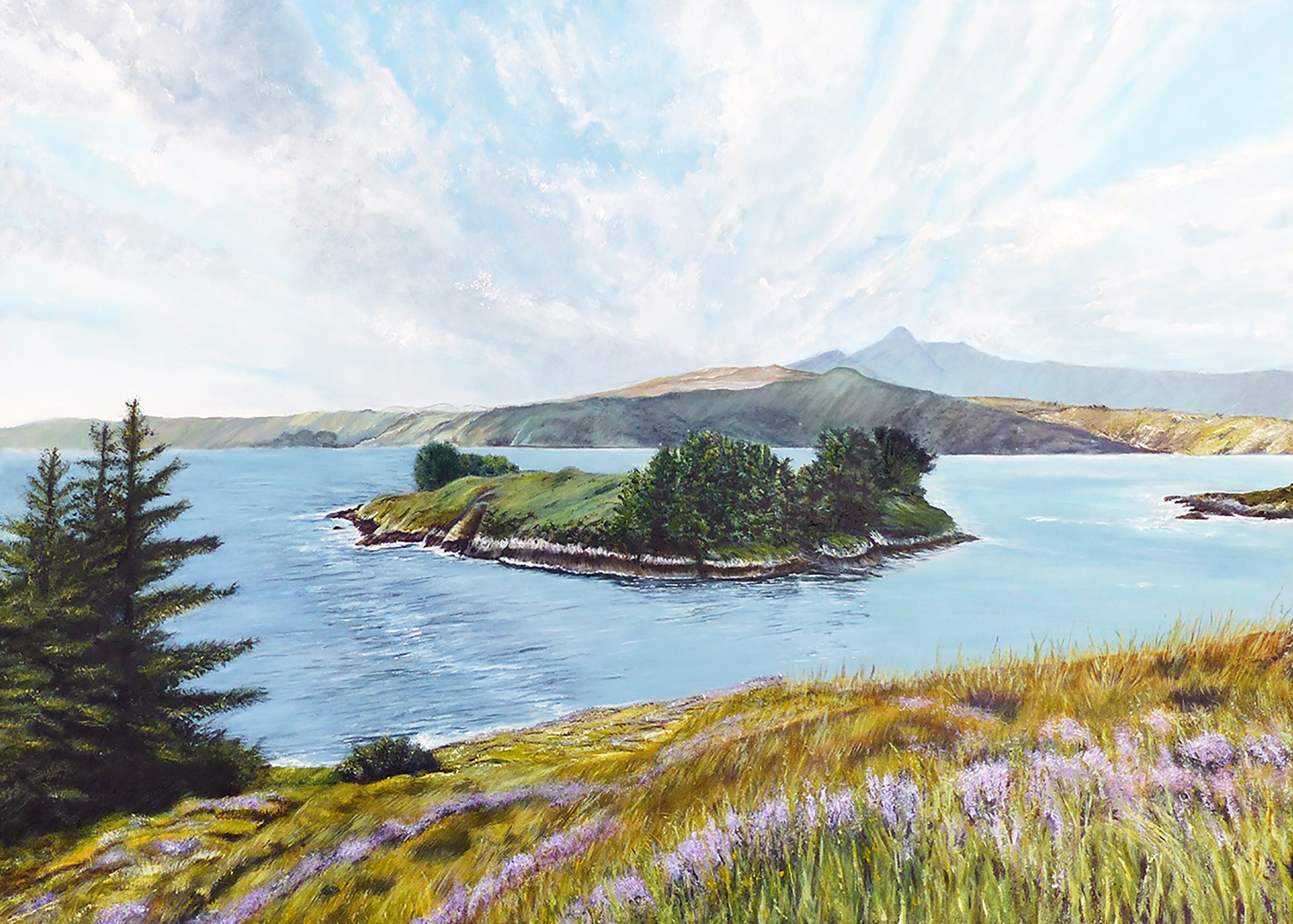 'Illauncreeveen' - Created October 2024 - a commission I painted of this beautiful island and swimming spot, just off the coast of Glengarriff in West Cork