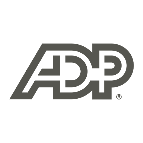 ADP logo in black and gray.