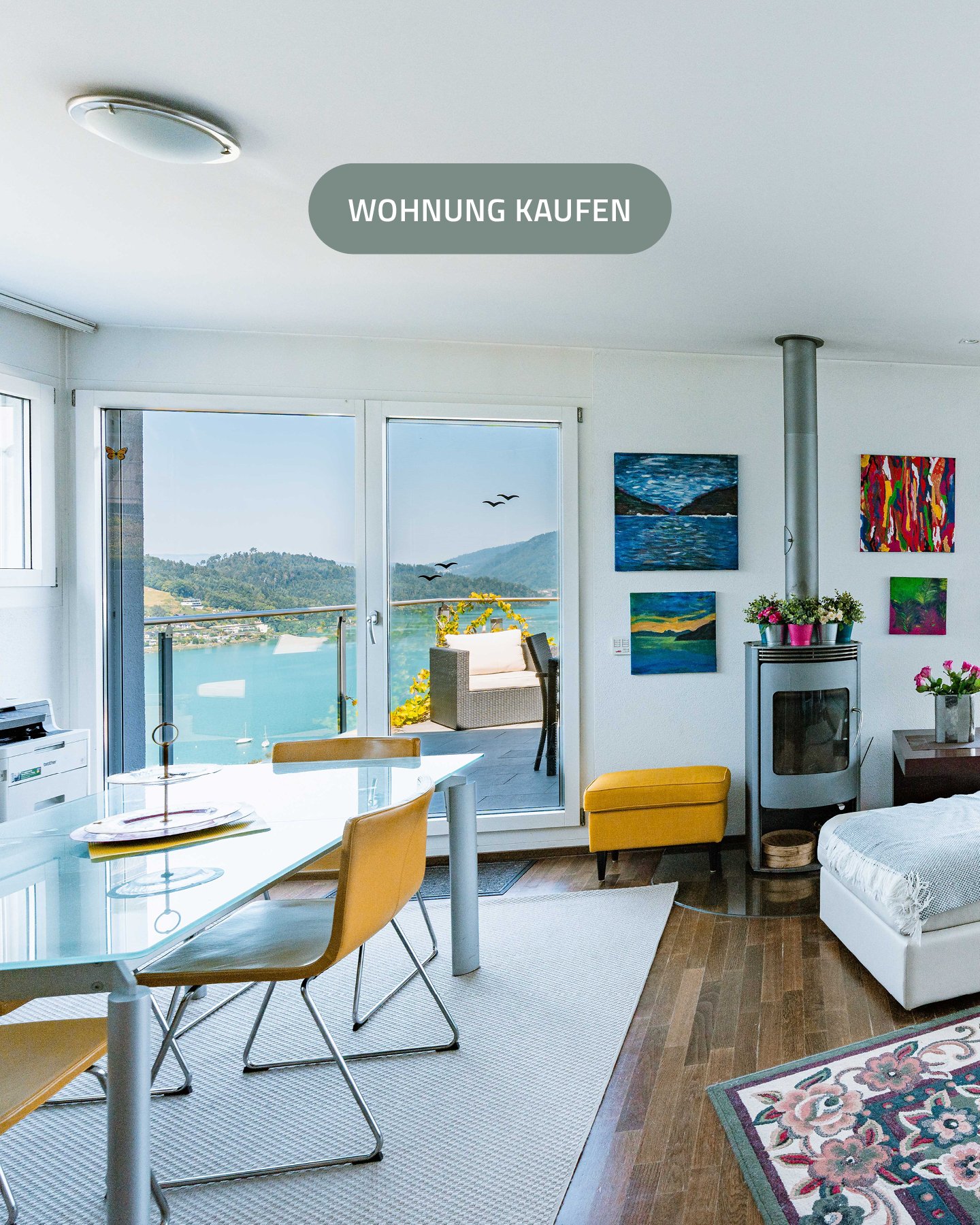 ► Wohnen mit Aussicht &ndash; Ihre Oase am Zugersee in Immensee/SZ

An leichter Hanglage, eingebettet zwischen der Rigi und dem Zugersee, erwartet Sie diese traumhafte 4&frac12;-Zimmer-Terrassenwohnung mit atemberaubender Panoramasicht auf den See un