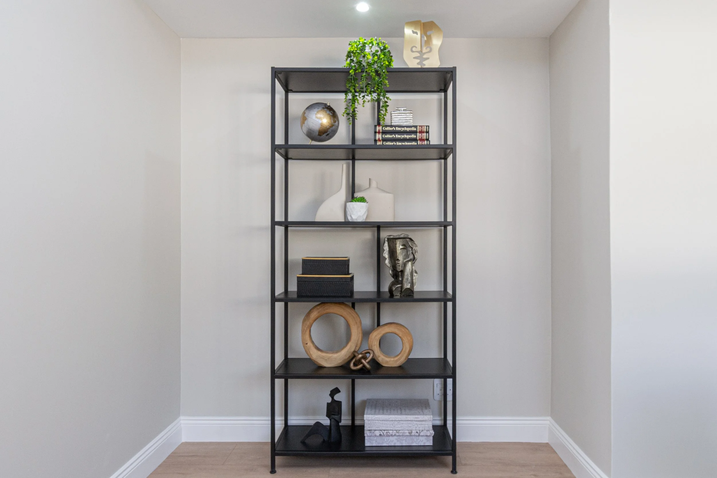 decorative shelving detail in luxury home