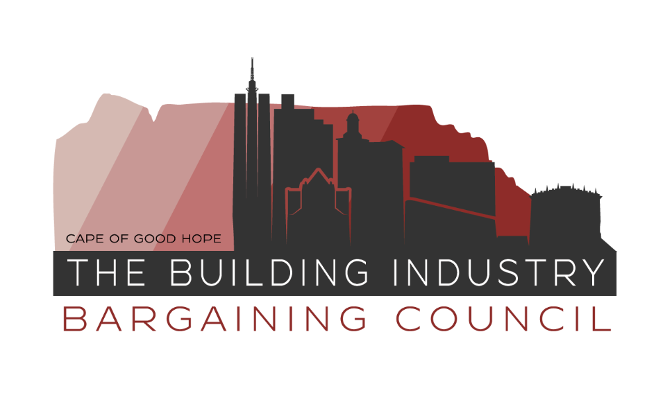 Silhouette of downtown Cape Town skyline with mountains in the background, overlaid with the text 'Cape of Good Hope The Building Industry Bargaining Council'.