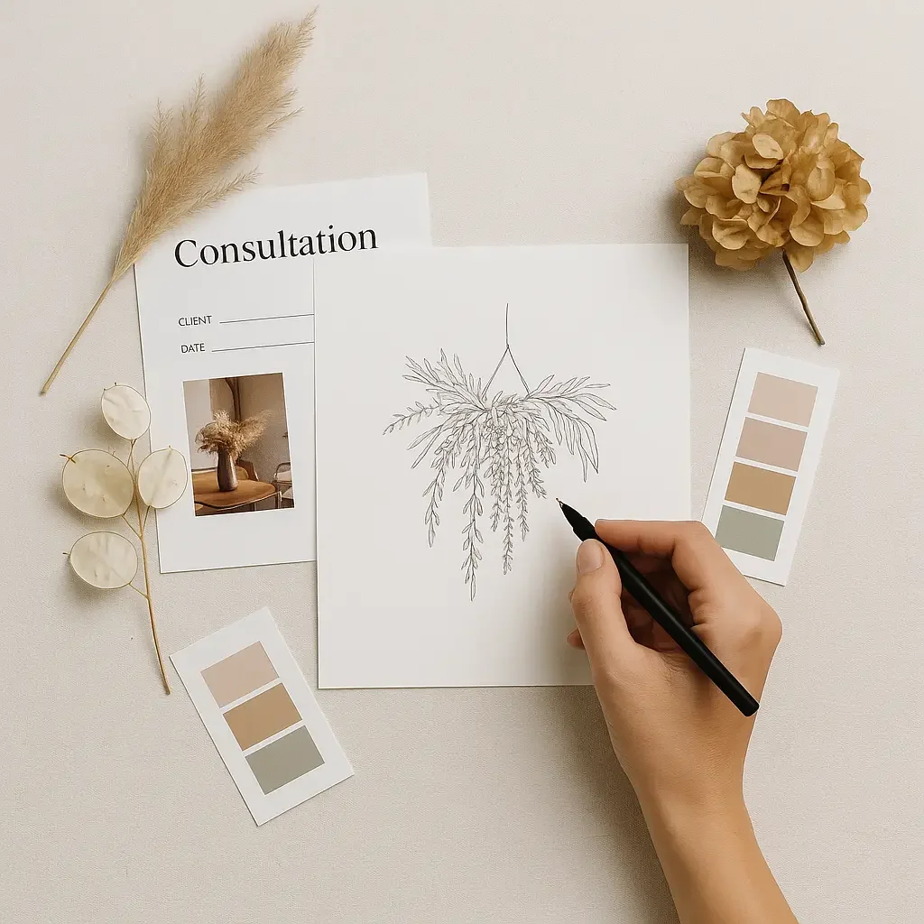 Anther dried flower installation ideas and concepts