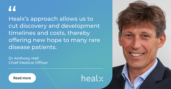 Healx appoints Dr Anthony Hall as Chief Medical Officer