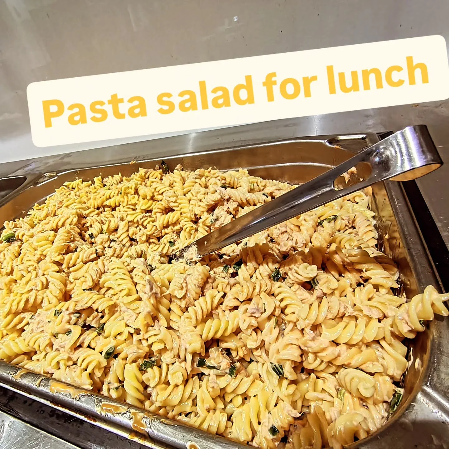 Fish pasta (tuna and salmon) - Hot days need cooling food - 
We're open till 7pm today 
#charity #manchester #homeless