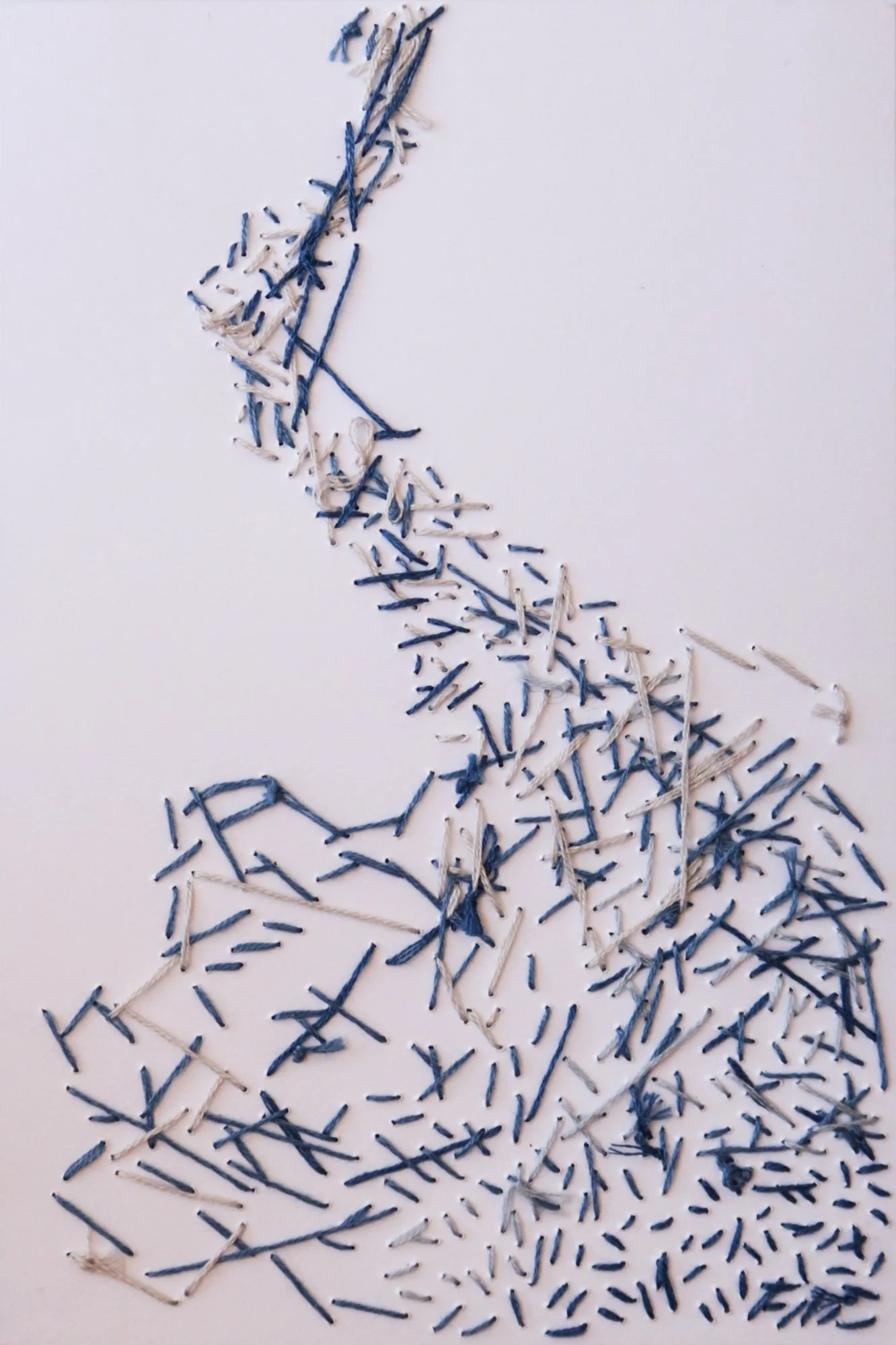 Photo embroidery on paper by Yanina Shevchenko, an artwork from her project We Are One