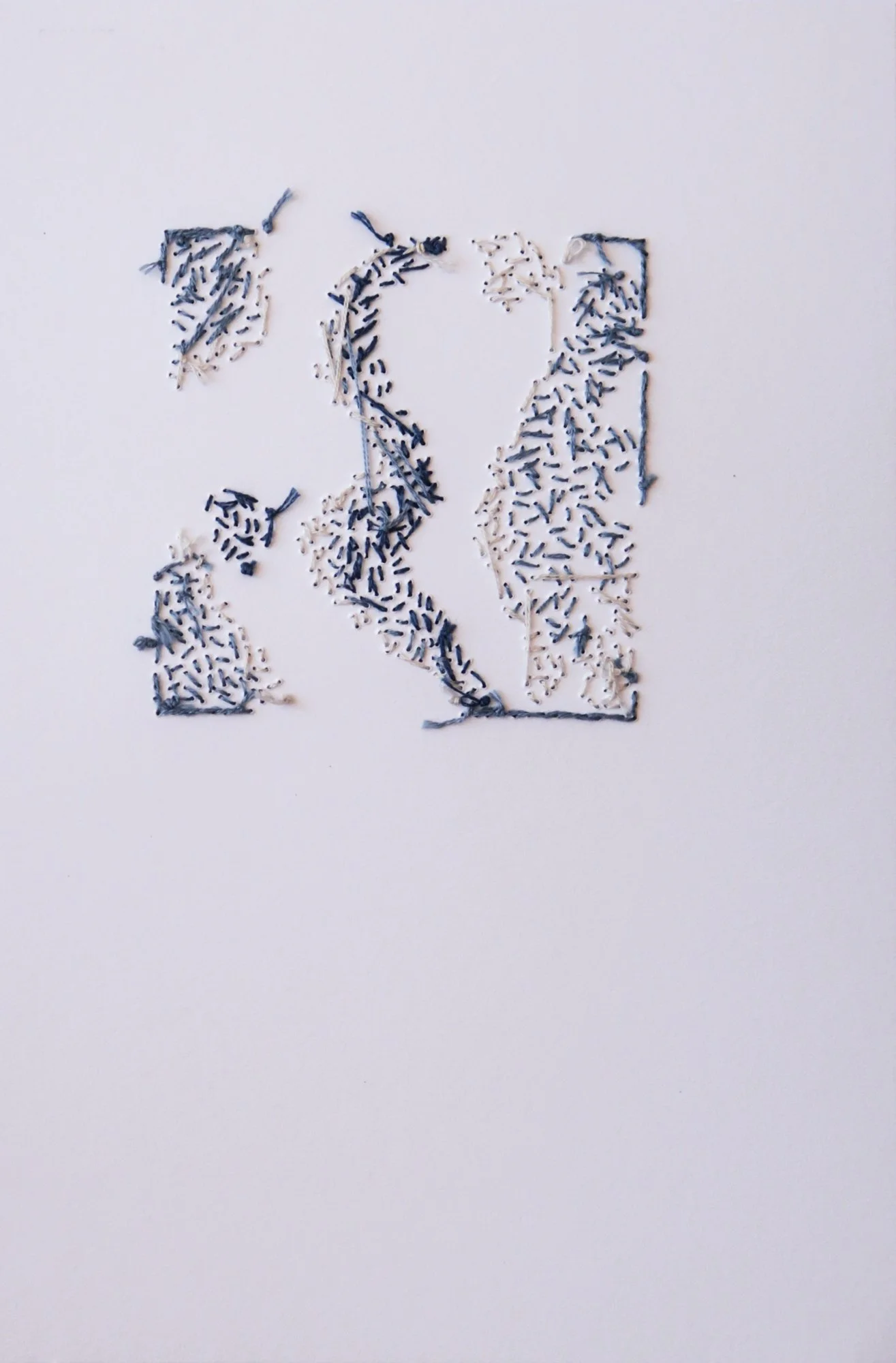 Photo embroidery on paper by Yanina Shevchenko, an artwork from her project We Are One