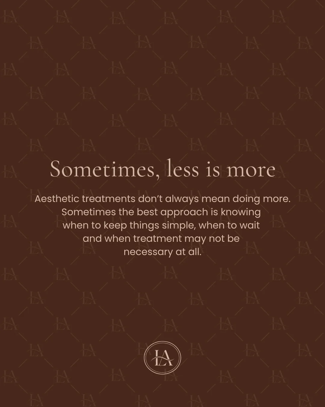 When it comes to aesthetic care, more isn&rsquo;t always the answer.
ㅤ
Treatment should be personal, considered and appropriate to you as an individual. During a consultation, there&rsquo;s time to discuss your goals, ask questions and determine what