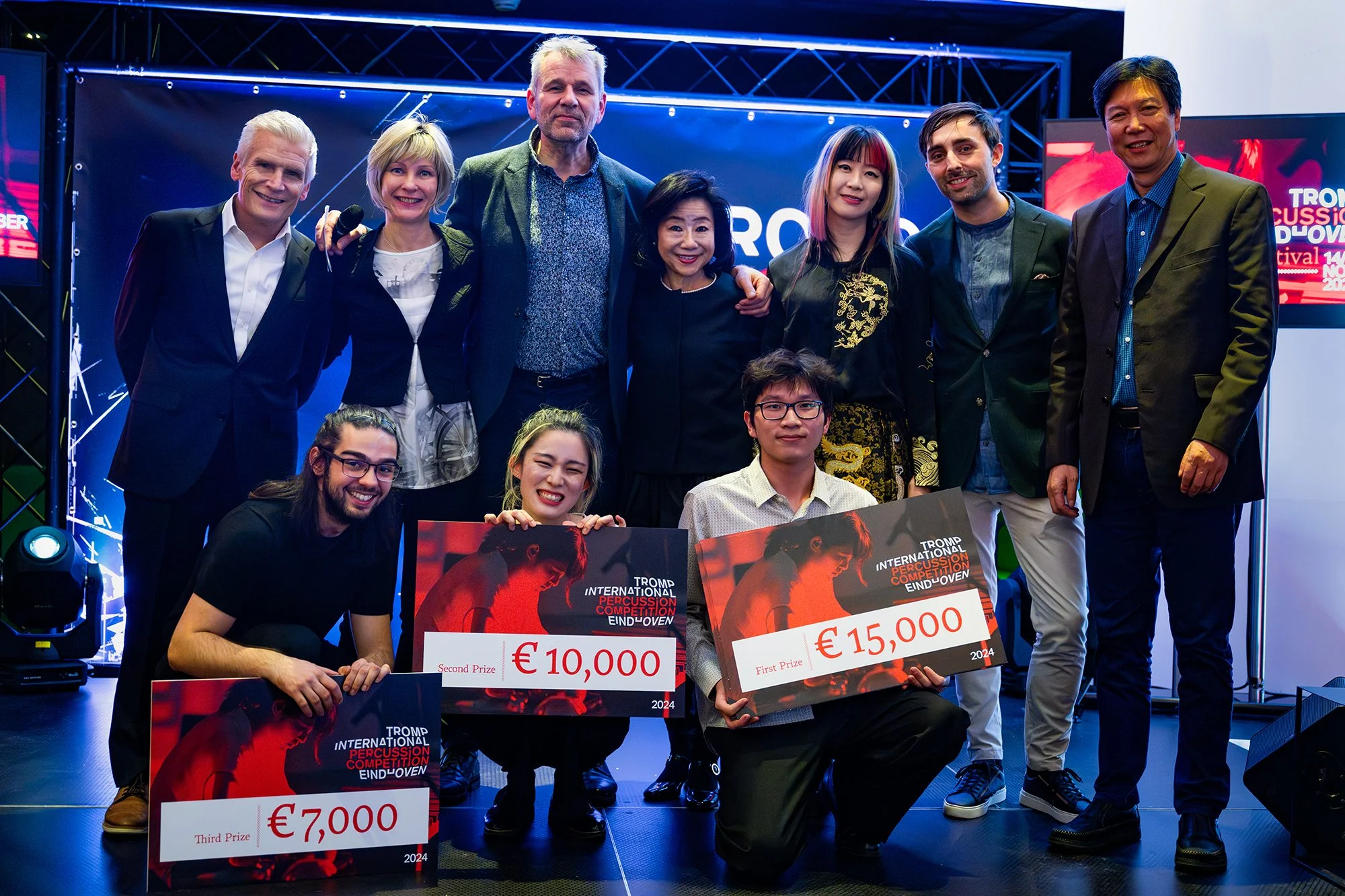 Laureates and jury of the 2024 Tromp Percussion Eindhoven competition