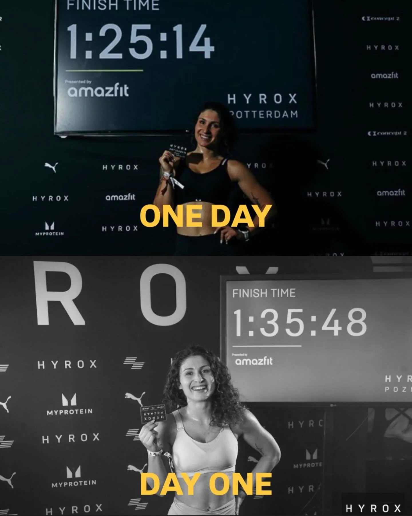 This is a bit misleading: day 1 was not being able to run at all. 

I was a COMPLETE beginner. Don&rsquo;t be fooled by how my body looked, I started from 0. 

Not only in my physical ability but also in my mindset around running and high intensity, 