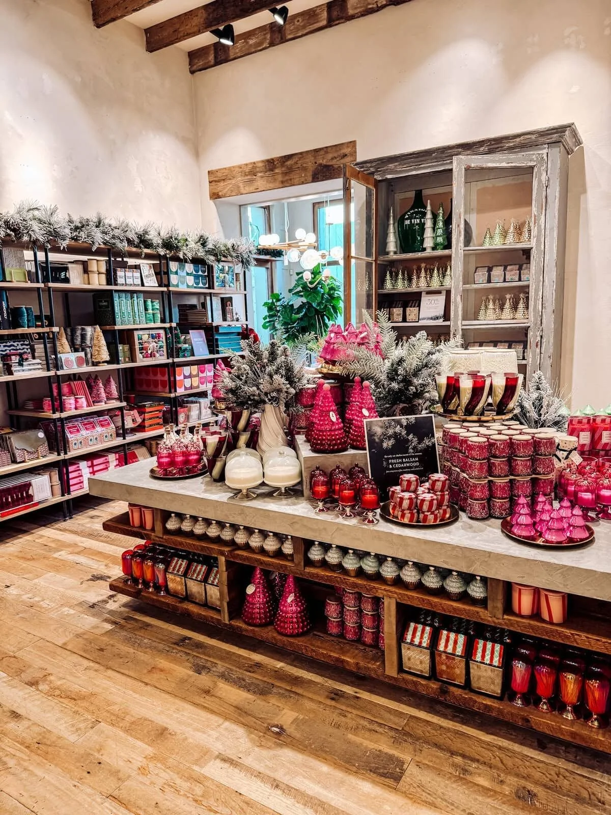 Seasonal retail display expressed in a brand's own materials and palette