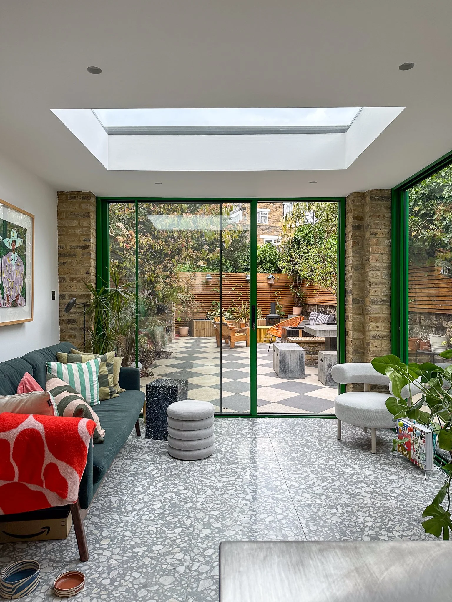 Hackney Home Kitchen Sliding Doors Out to the Garden