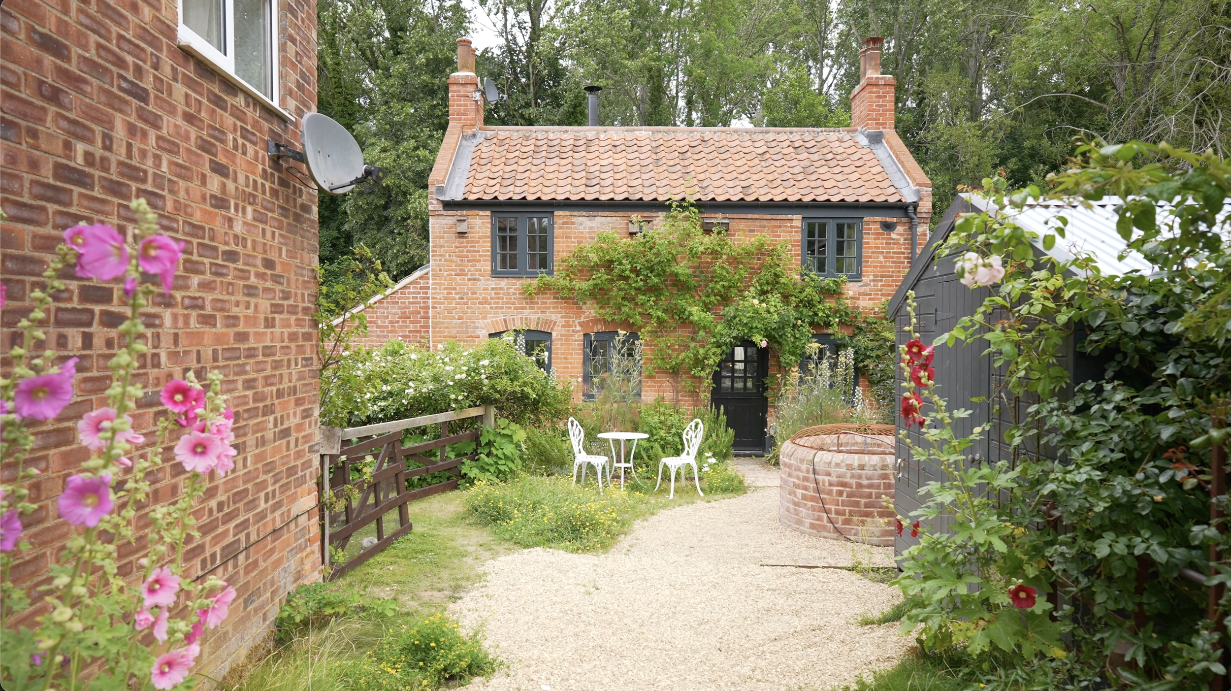 front elevation of a rural brickwork cottage in norfolk