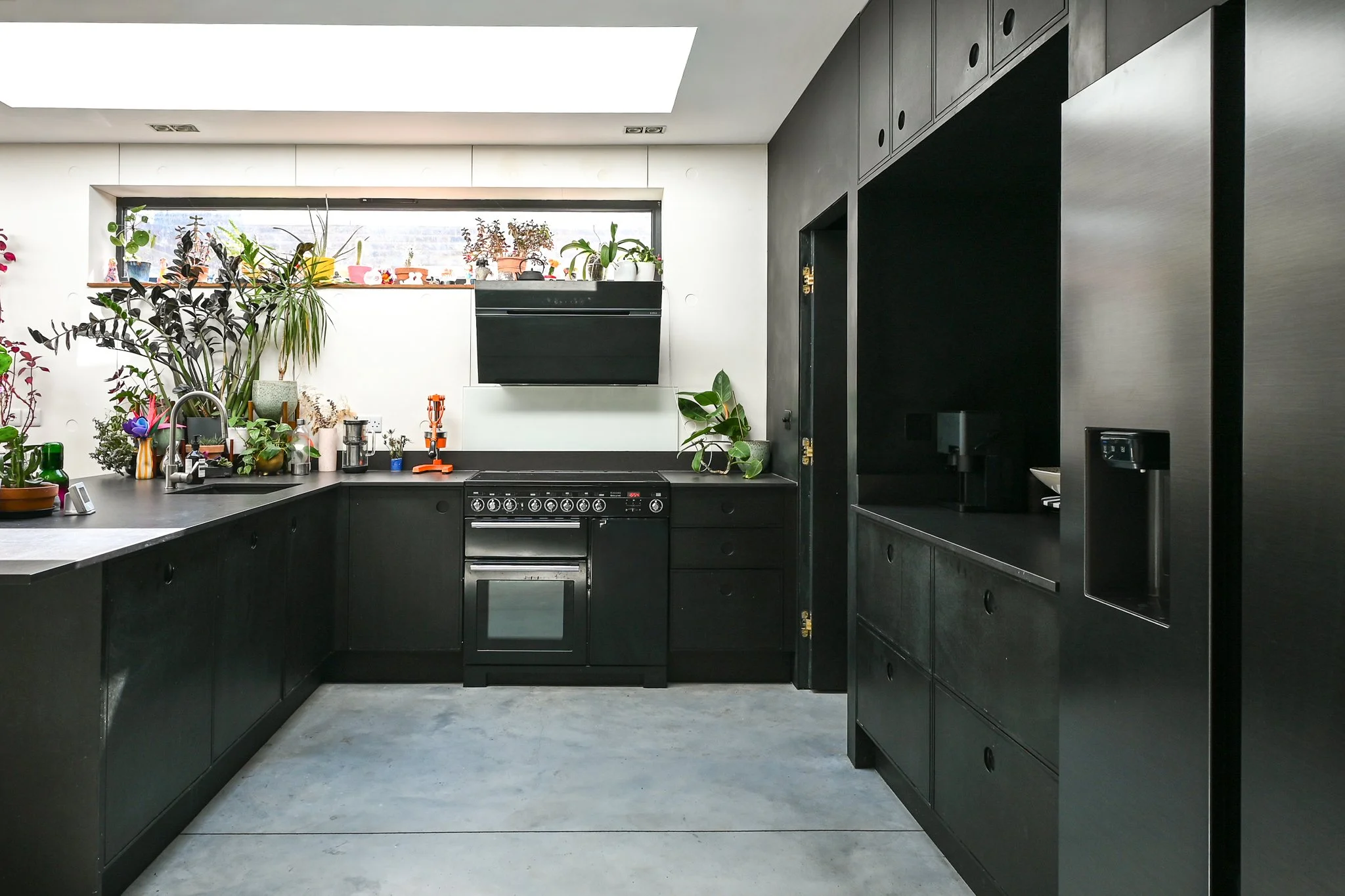 Georgian House Renovation East London - Black Kitchen