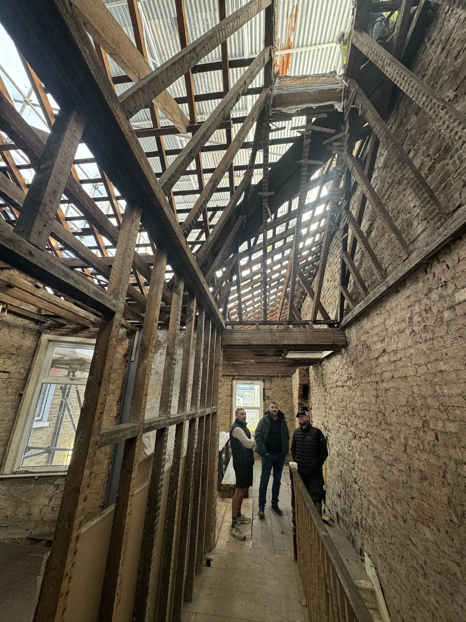 Bottlebrush House - London Terraced Renovation - House Stripped Back to Brick with Rafters