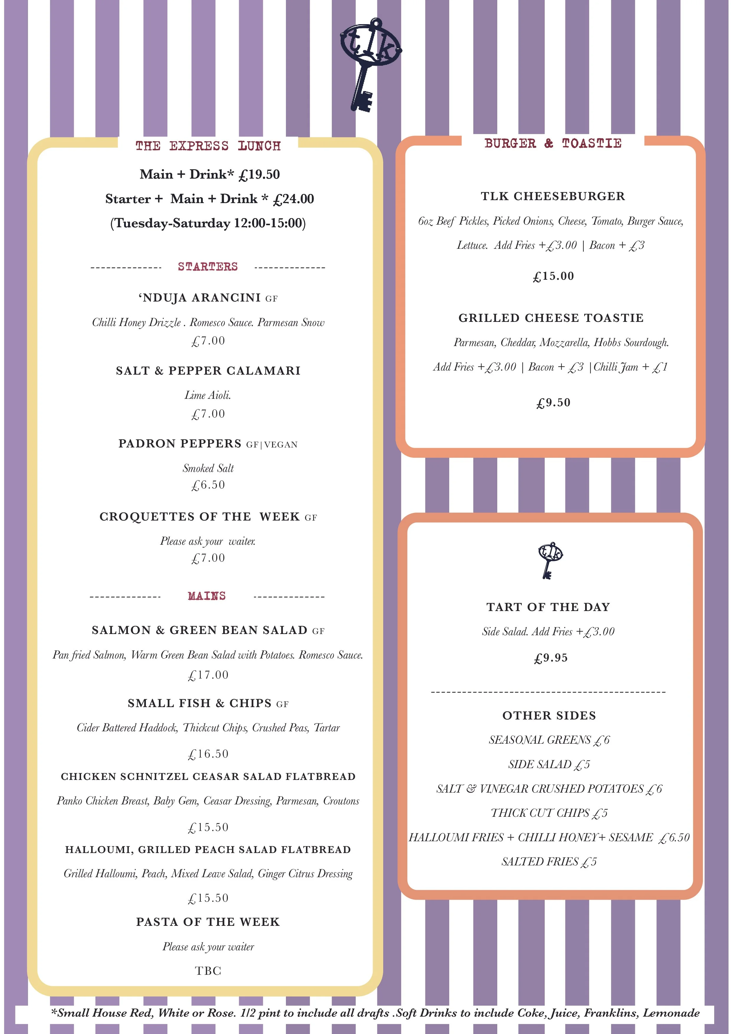 Menus | Discover & Dine Now — the lock keepers