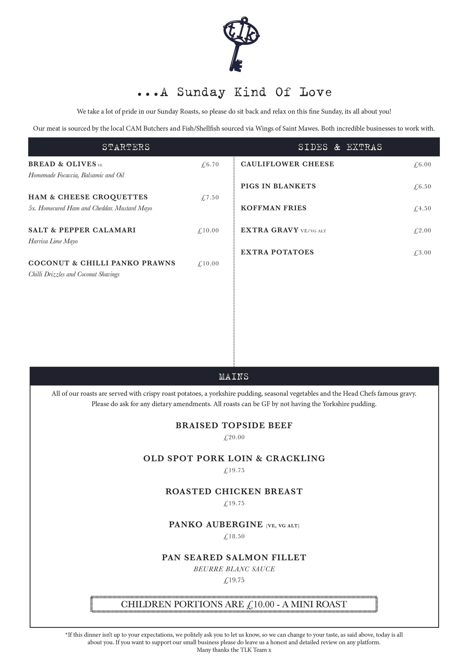 Menus | Discover & Dine Now — the lock keepers