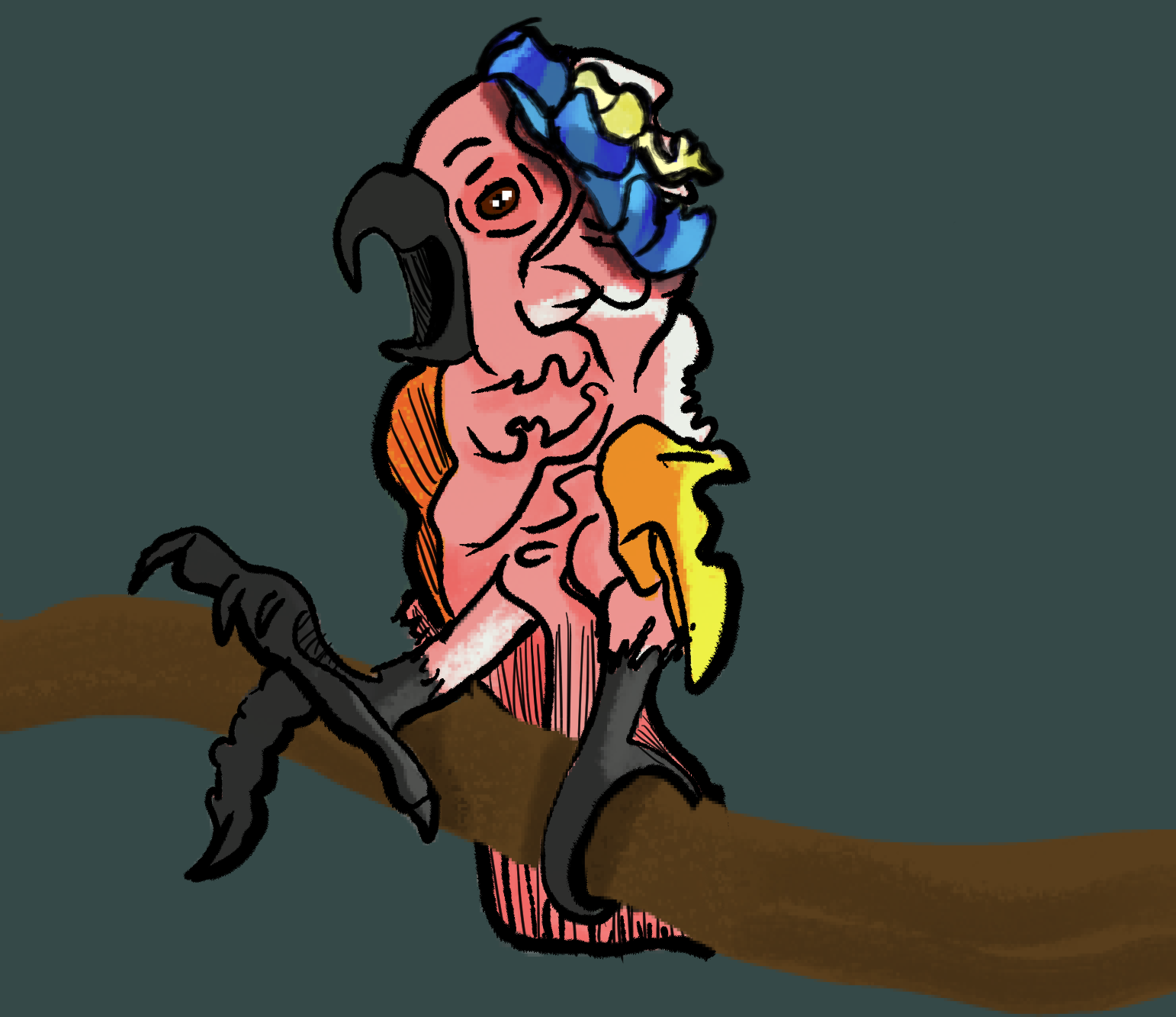 Stylized cockatoo portrait
