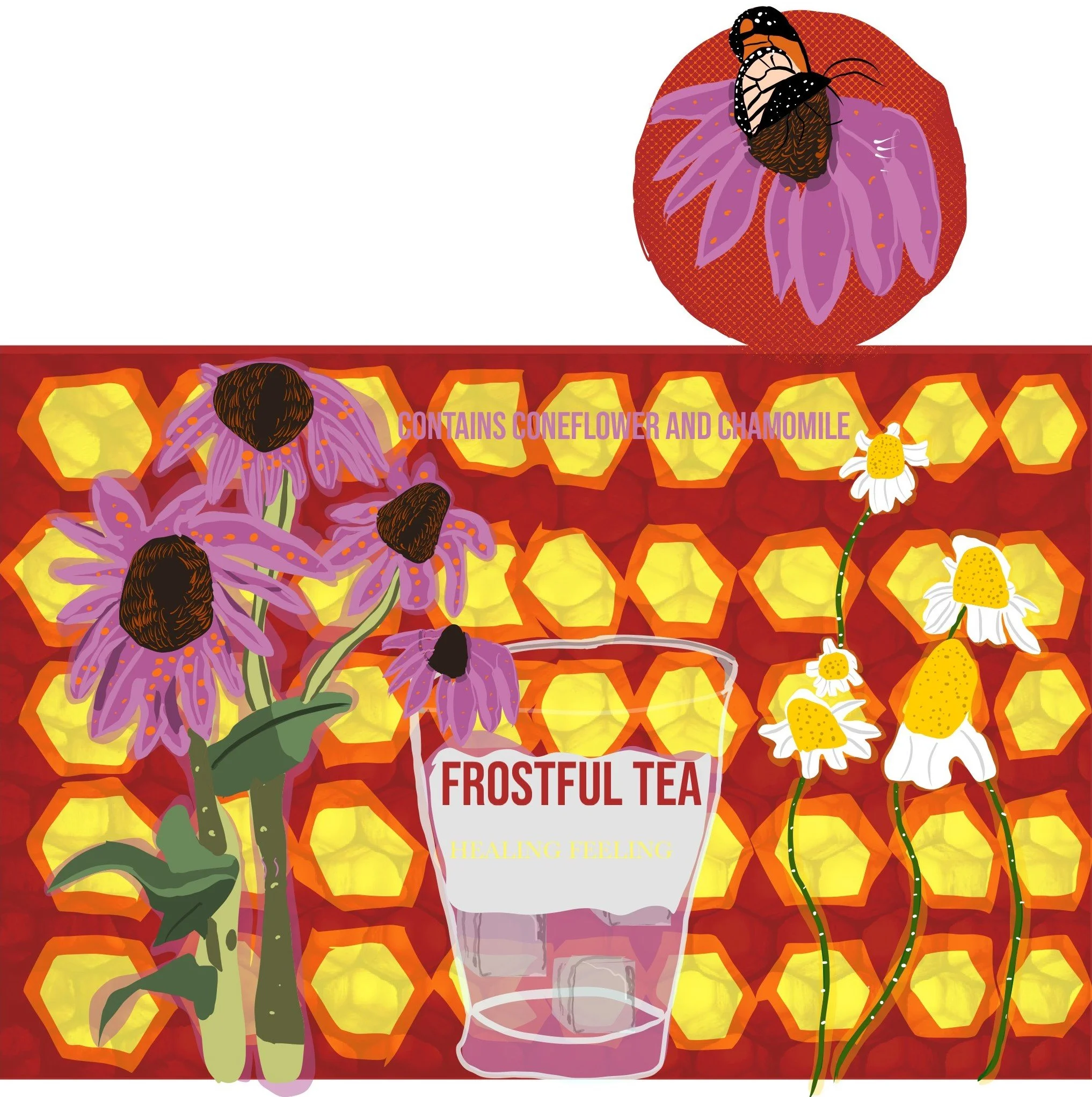 Tea can design series based on native plants and their favorite pollinators. #1