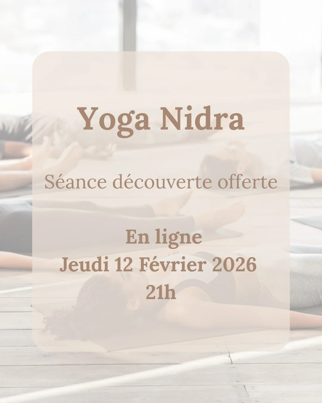 S&eacute;ance d&eacute;couverte OFFERTE &ndash; Yoga Nidra en ligne

Quand on prend soin des autres, et notamment des tout-petits, le corps et le mental finissent par s&rsquo;&eacute;puiser.

Je vous  propose une s&eacute;ance d&eacute;couverte OFFER