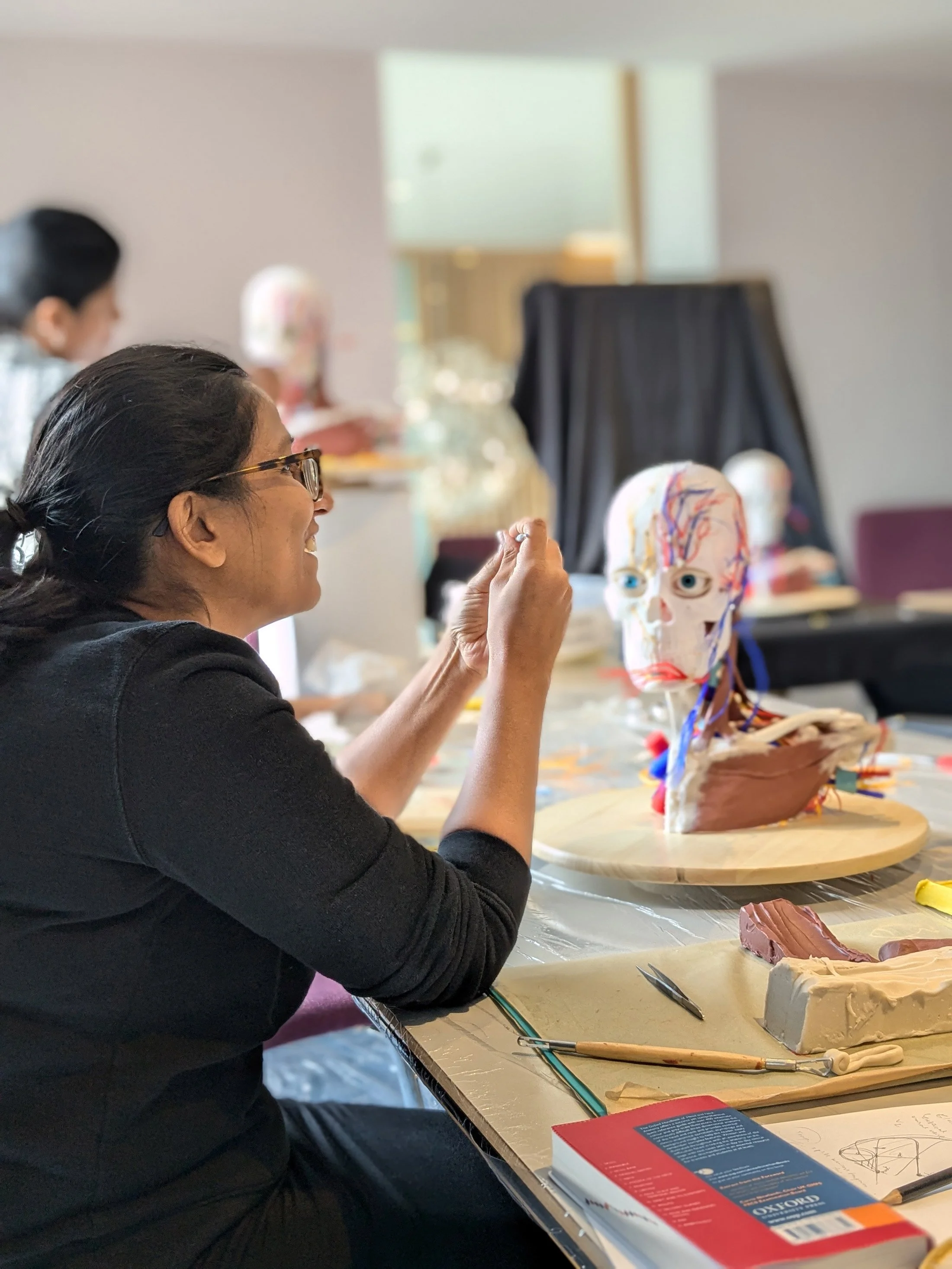 Image of the course in action. Surgical Sculpture – Head and Neck Course