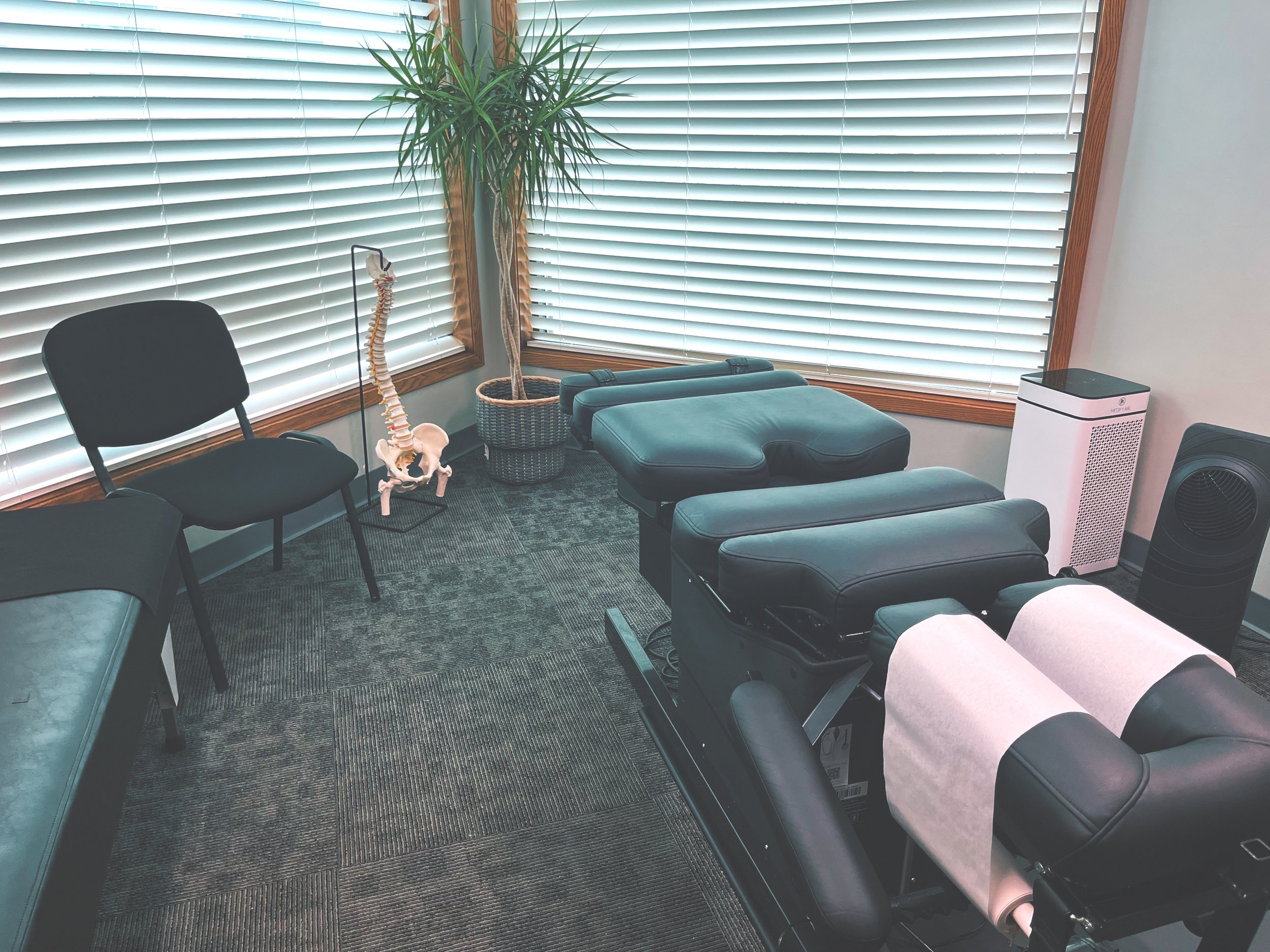 chiropractic treatment room at Logan Chiropractic Ann Arbor. State of the art Chiropractic Equipment.