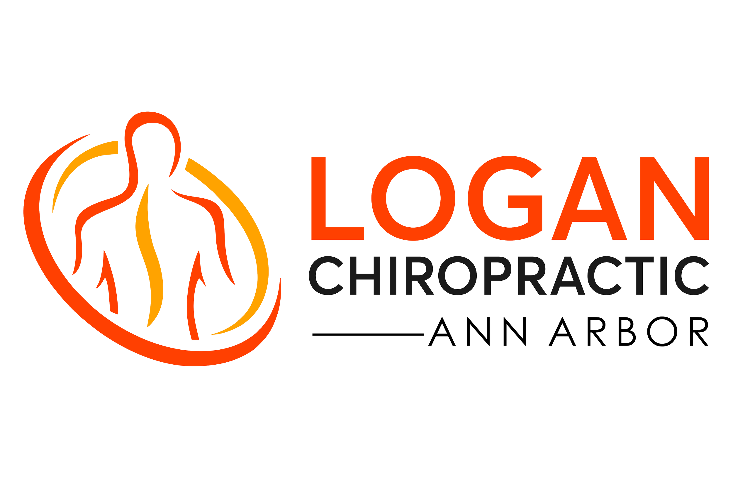 Logan chiropractic ann arbor logo. healthy living. pain relief.