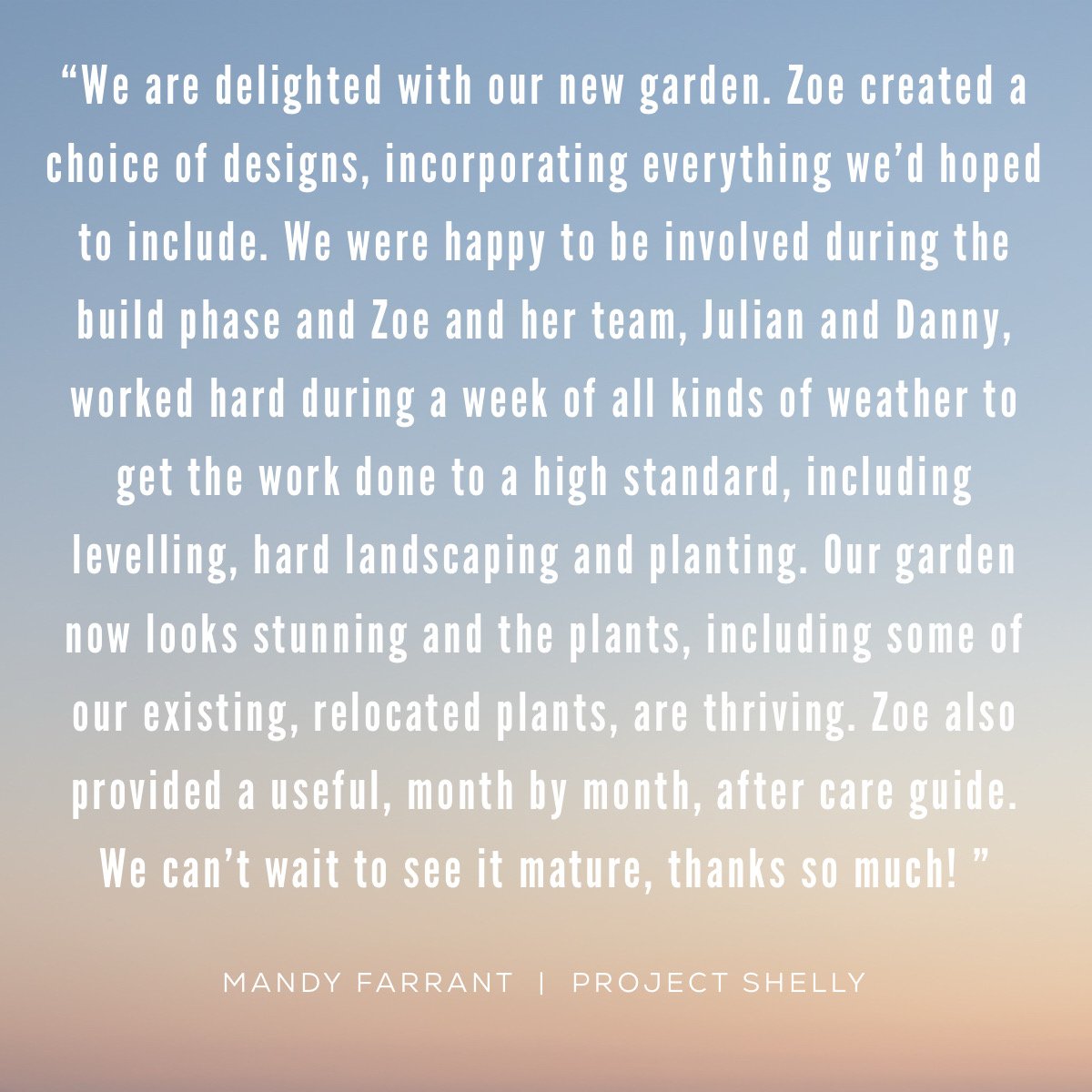 Client testimonial