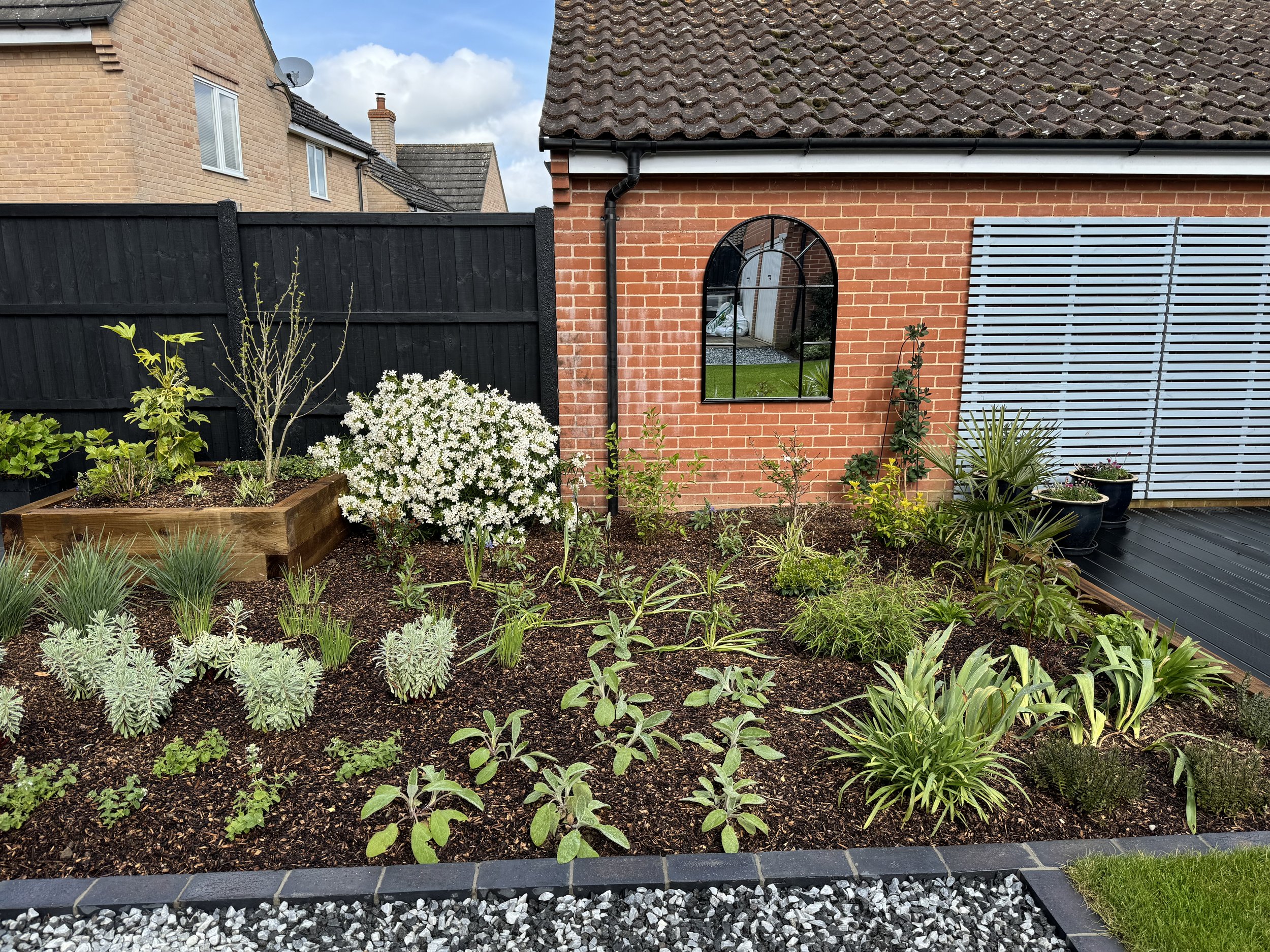 Feature walls and planting