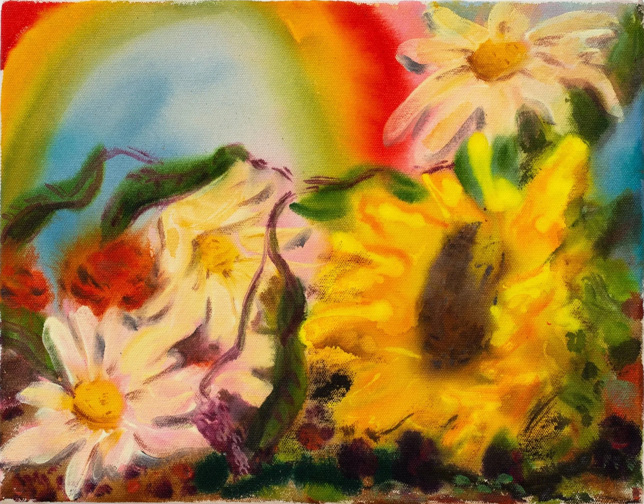 Sarah Alice Moran, Bodega Flower Dream, 2025, Acrylic on canvas, 11 x 14 inches