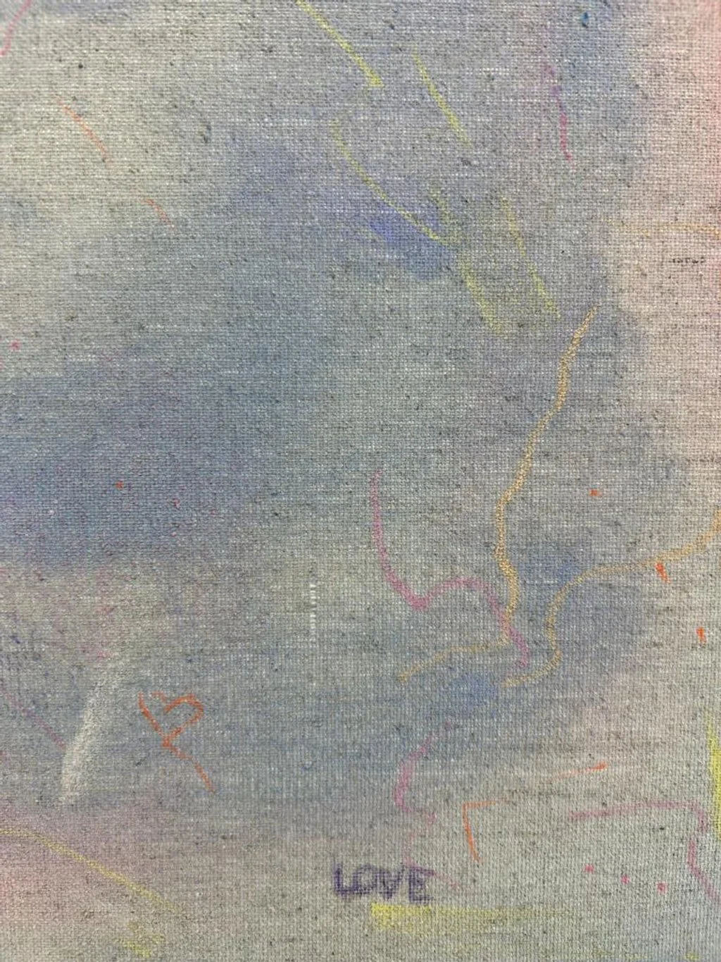 Abstrakte dreiteilige Leinwand LOVE