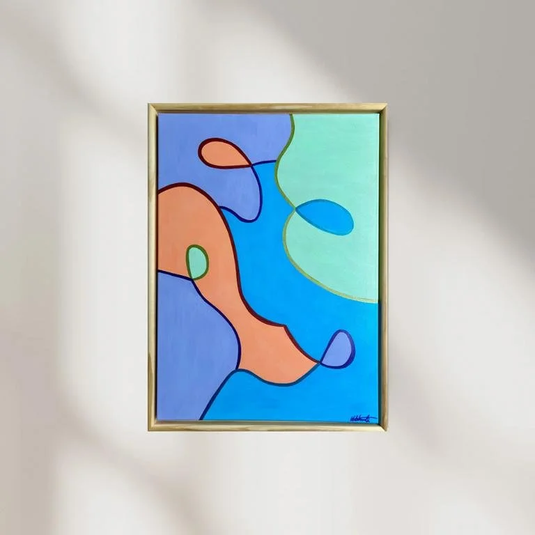 Flower Meadow - abstraktes Acrylbild auf Leinwand