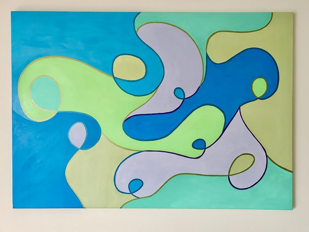 abstrakte Acryl Kunst auf Leinwand