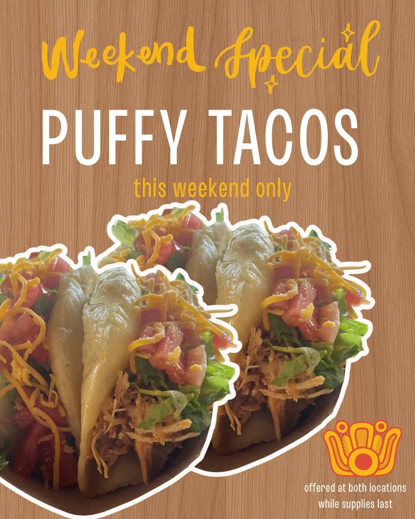Cheers to the weekend with a DELICIOUS &amp; TOP requested item from our Lola&rsquo;s lovers 🌮 Puffy Tacos this weekend ONLY *while supplies last* 🎊 Ground Beef or Shredded Chicken #lolascocinaTM #lolascocinaJV More yummy specials coming in 2026 😋