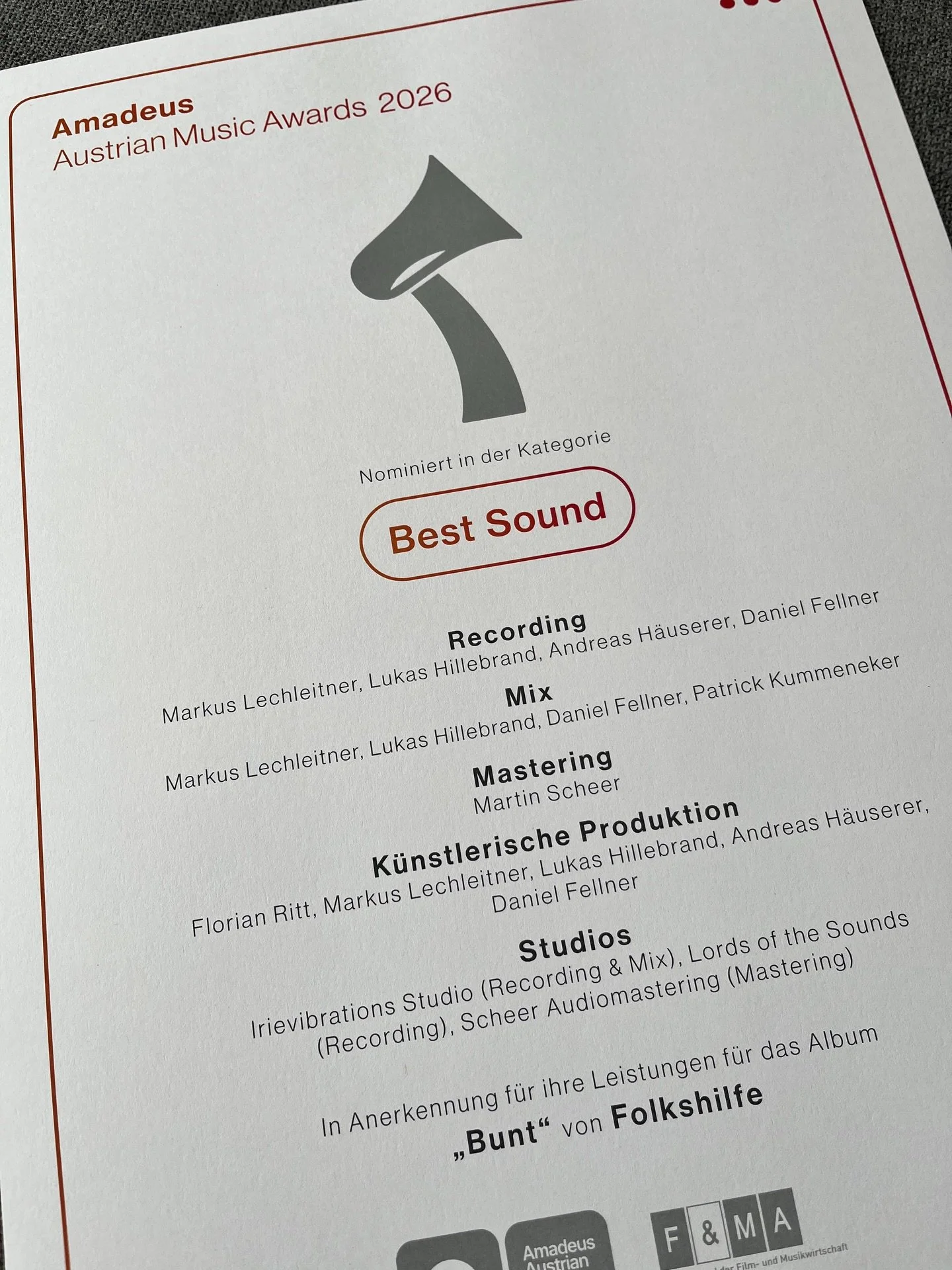Danke liebe @fohiofficial dass ich ein Teil davon sein darf und congrats ans gesamte Team 🫶

@officialavec @florianritt @pc_lafleur @gabrealfroehlich @matthiaspirngruber @mixedbytricky @weiss_markus_lots @daniofellner @hillennium @irievibrations_rec