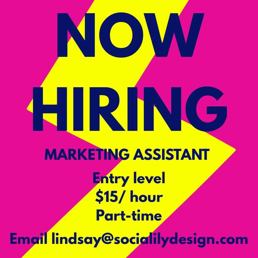 SociaLily Design is hiring for a part-time Marketing Assistant. 

Pay for this position is $15/ hour and could be up to 15 hours per week

Job Responsibilities include:
✅Shooting content for clients on site including reels and photography - could inc
