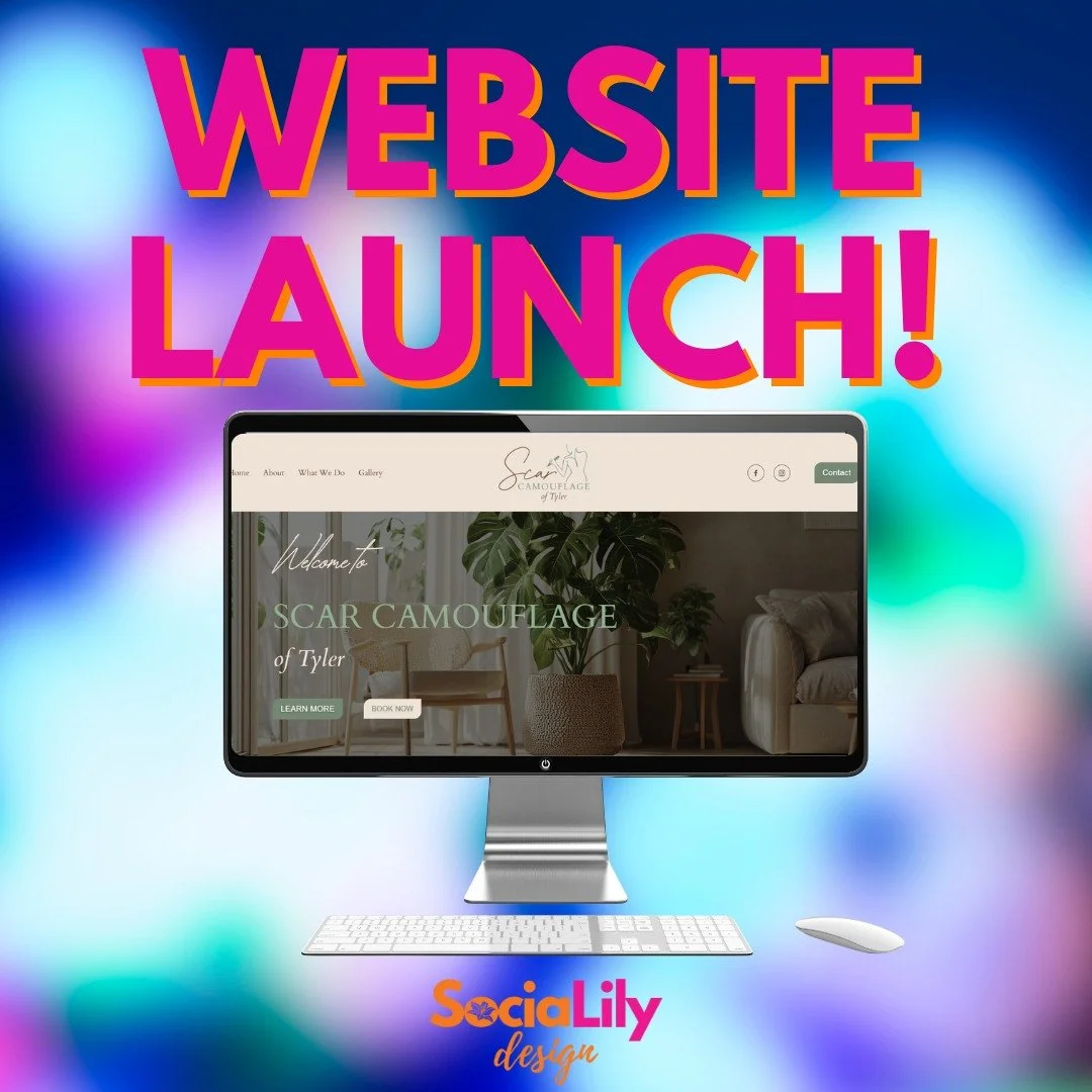 We are so excited to share the website launch for Scar Camouflage of Tyler! Thank you for trusting SociaLily Design for your custom website design!

Check out their website at www.scarcamouflageoftyler.com