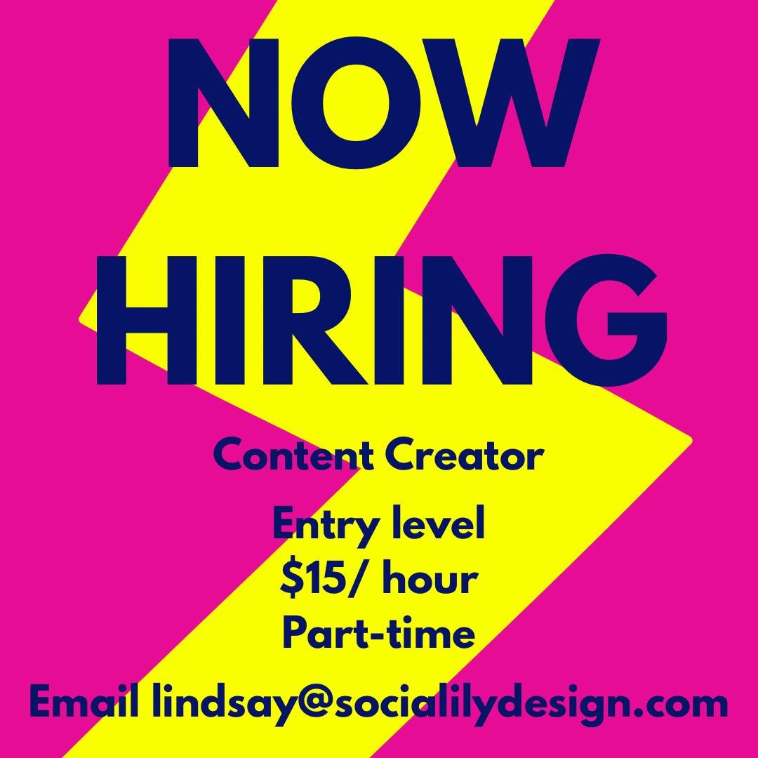 We are hiring for a content creator to work with our Social Media team! 

Job details: 
-Go see clients to shoot content for them on an as needed basis.
-Create reels and graphic designs for client social media pages
-Assist Social Media Management t
