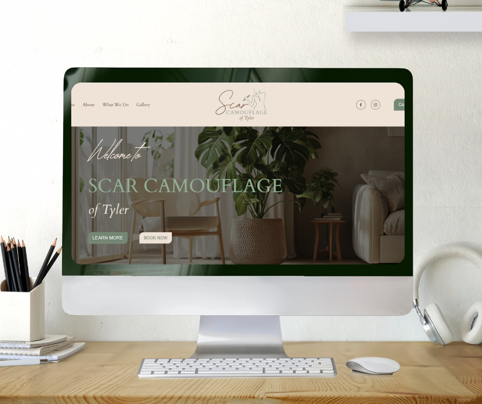 Website design for Scar Camouflage of Tyler