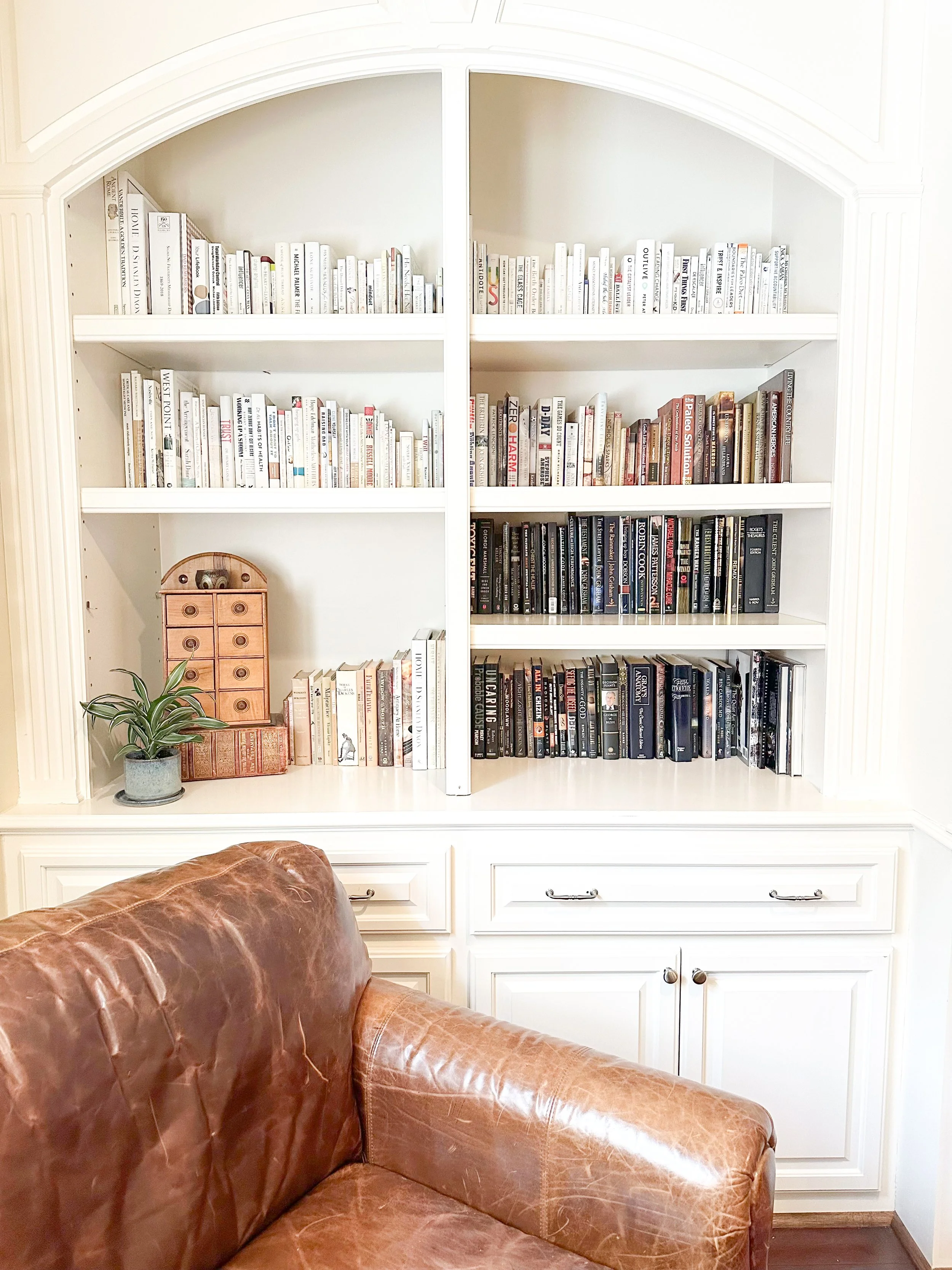 Beautifully organized and color coded bookshelf