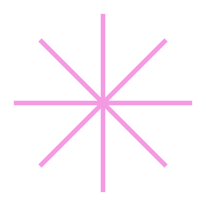 Pink icon of a star.