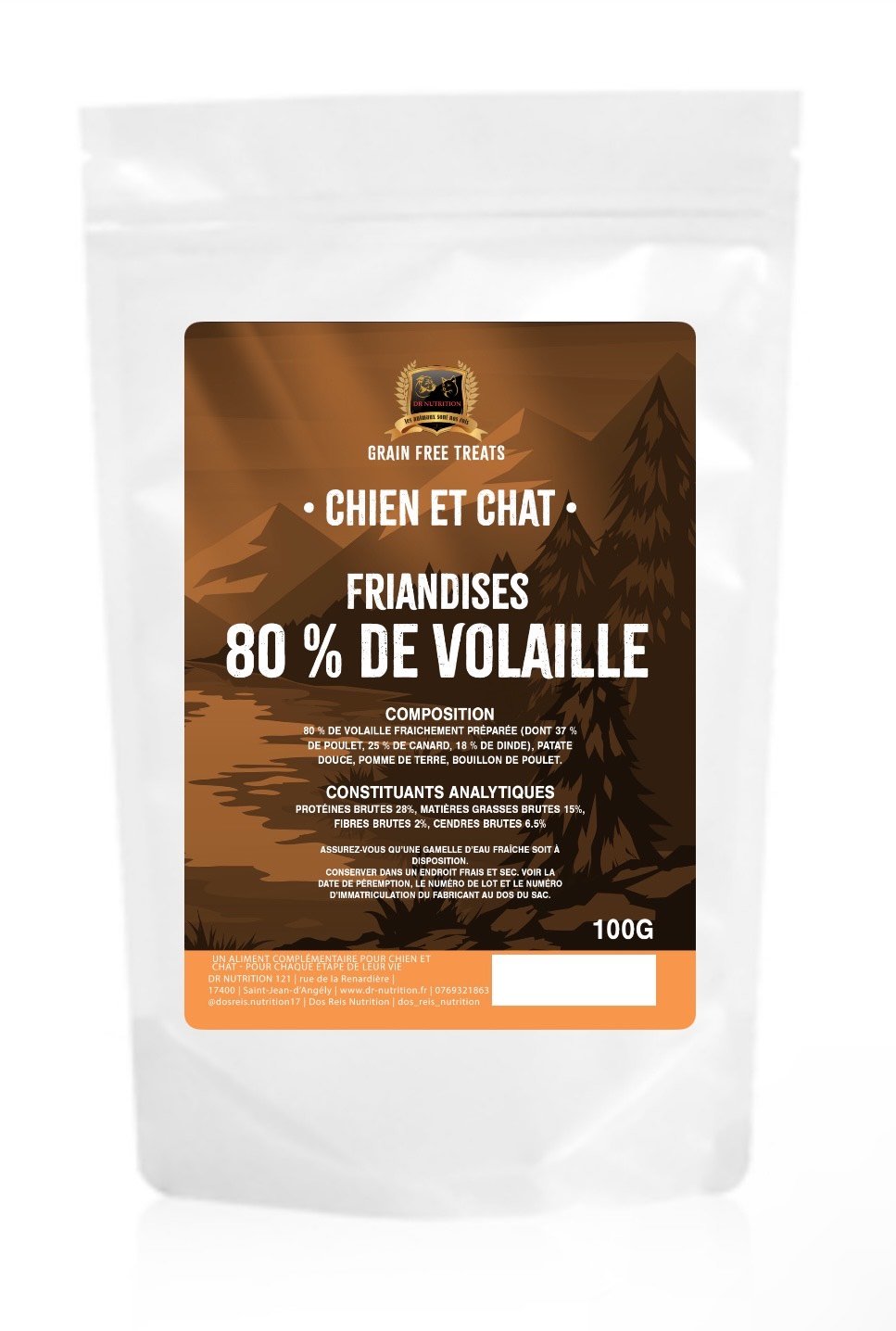 Friandises sans céréales 80% volaille 5x100g (TNA)