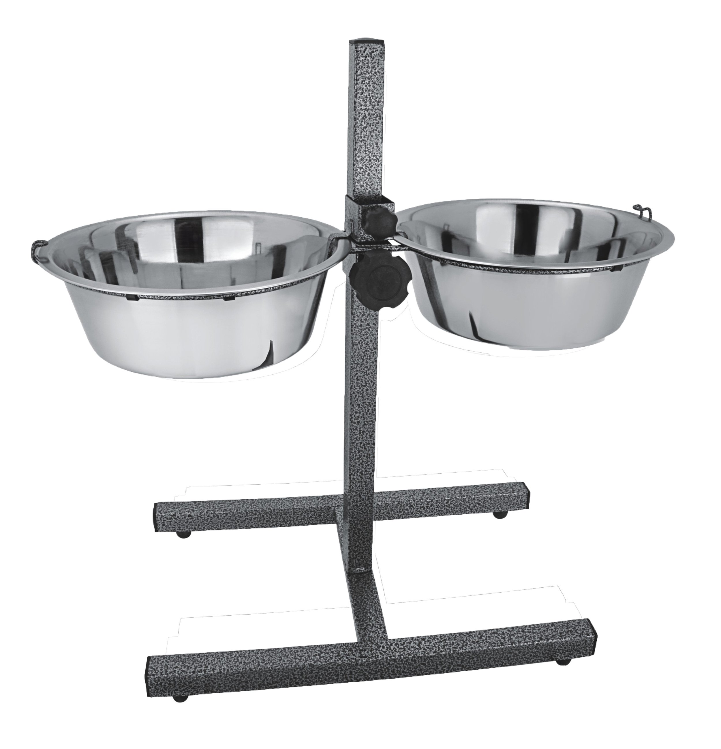 Bar à chien avec 2 écuelles en acier inox