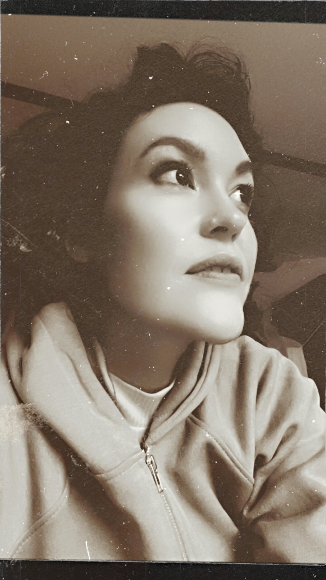 a woman smiling