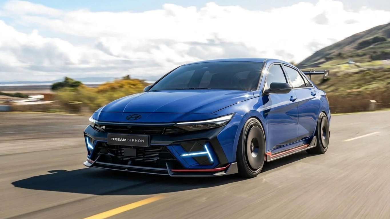 Render the car in Hyundai Performance Blue. The amber lines represent an LED accent light. (4).png