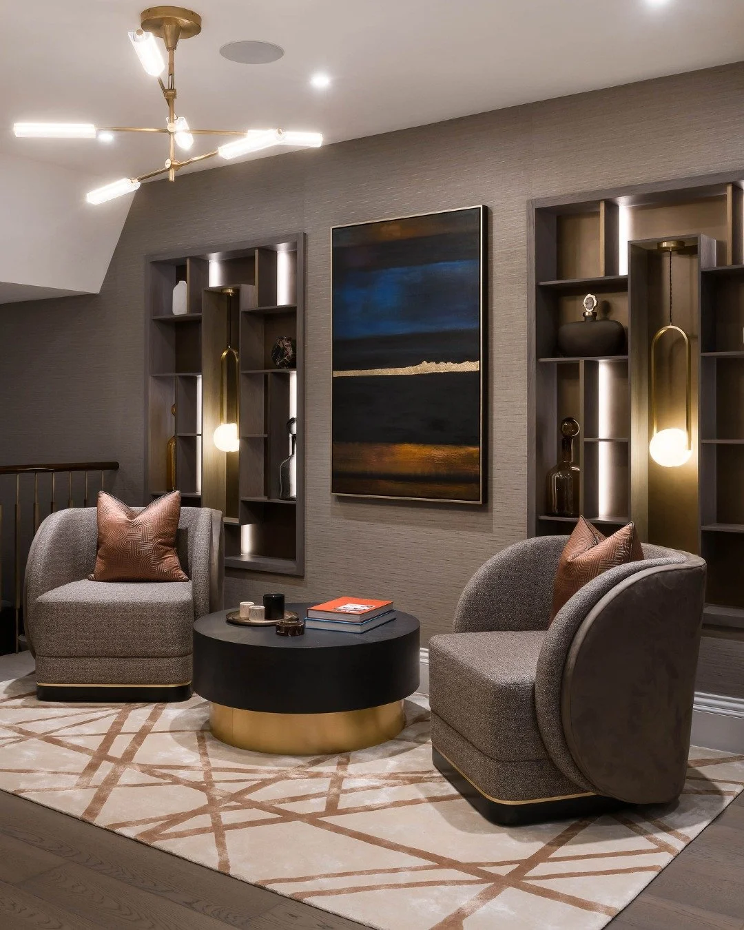 As the nights draw in, I can&rsquo;t help but think of this media room I designed in Chester Square 🍂✨

A space designed for comfort and connection - where layered textures, rich tones and soft lighting create the perfect retreat for film nights, we
