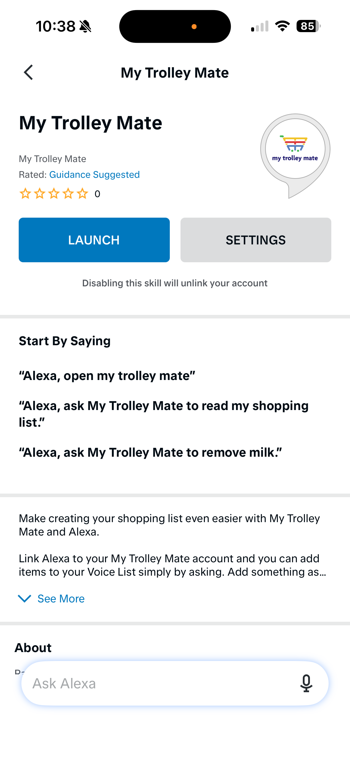 In Settings Link Account