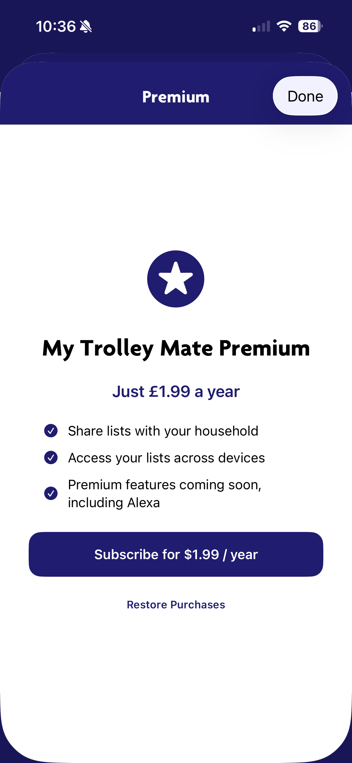 Pay for your annual subscription at £1.99