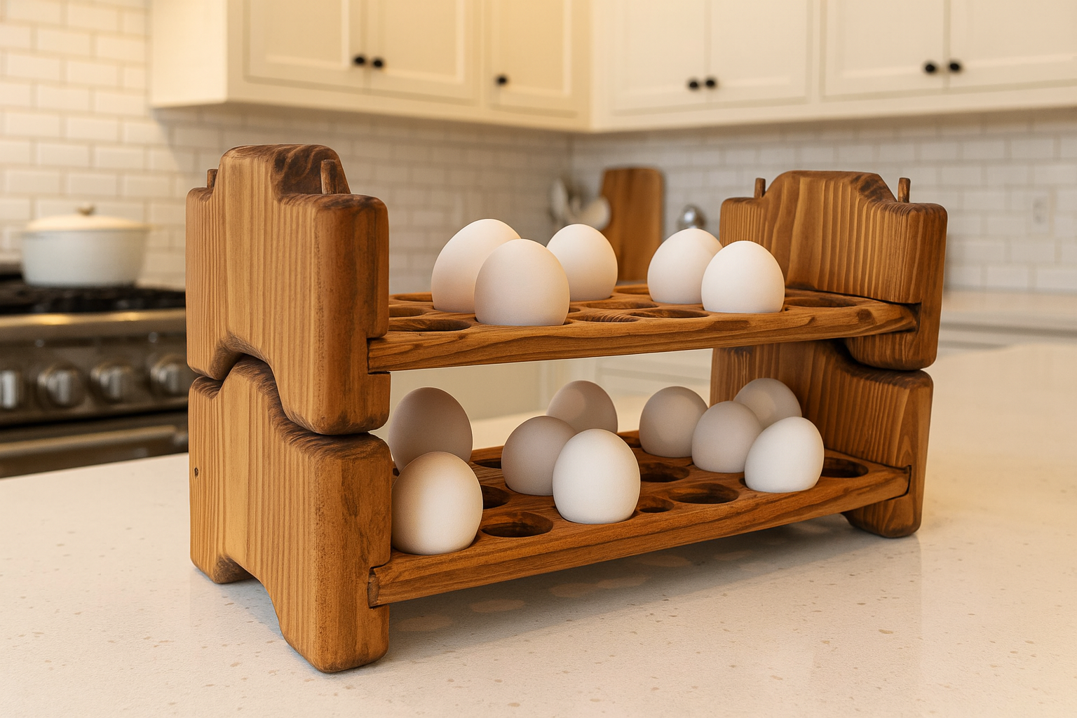 A two-tiered wooden .png