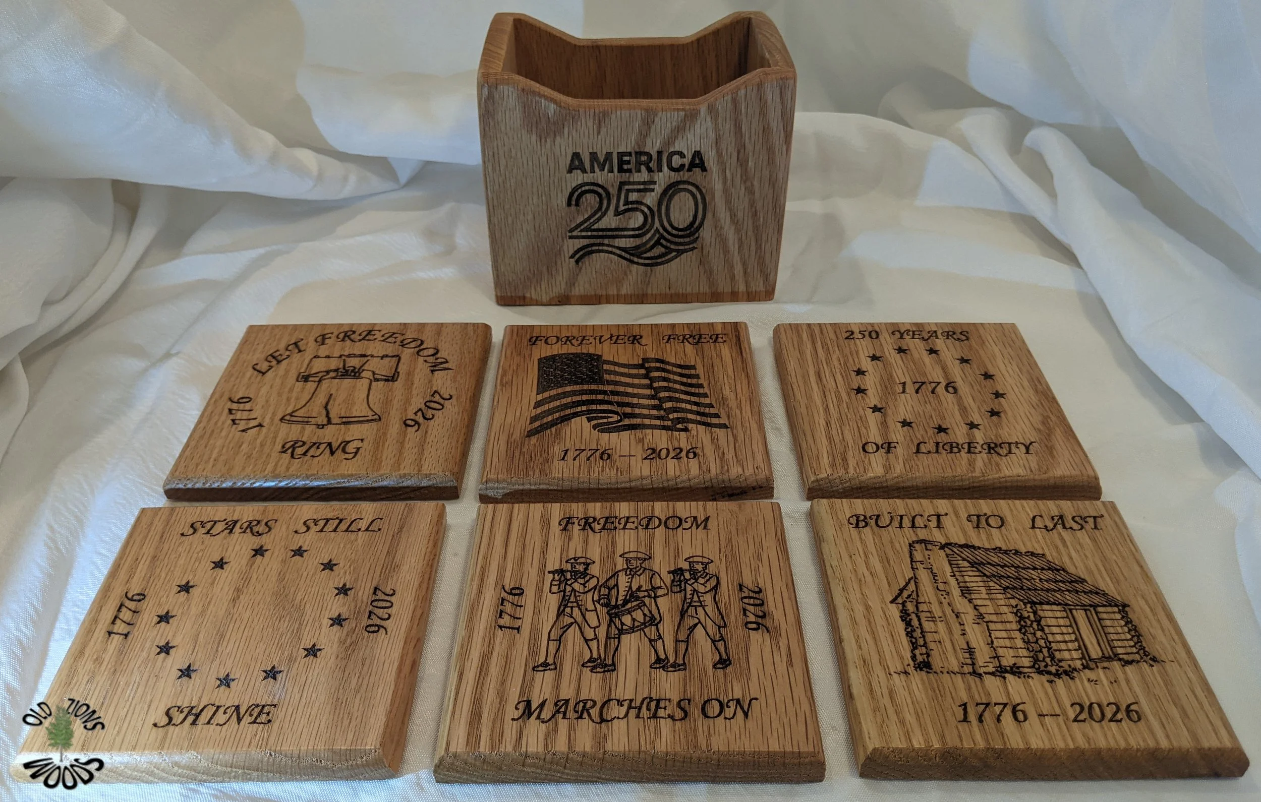 America 250th Wooden Coaster Set – Limited Edition