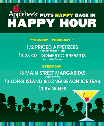 APPLEBEE'S HAPPY HOUR TABLE CARD